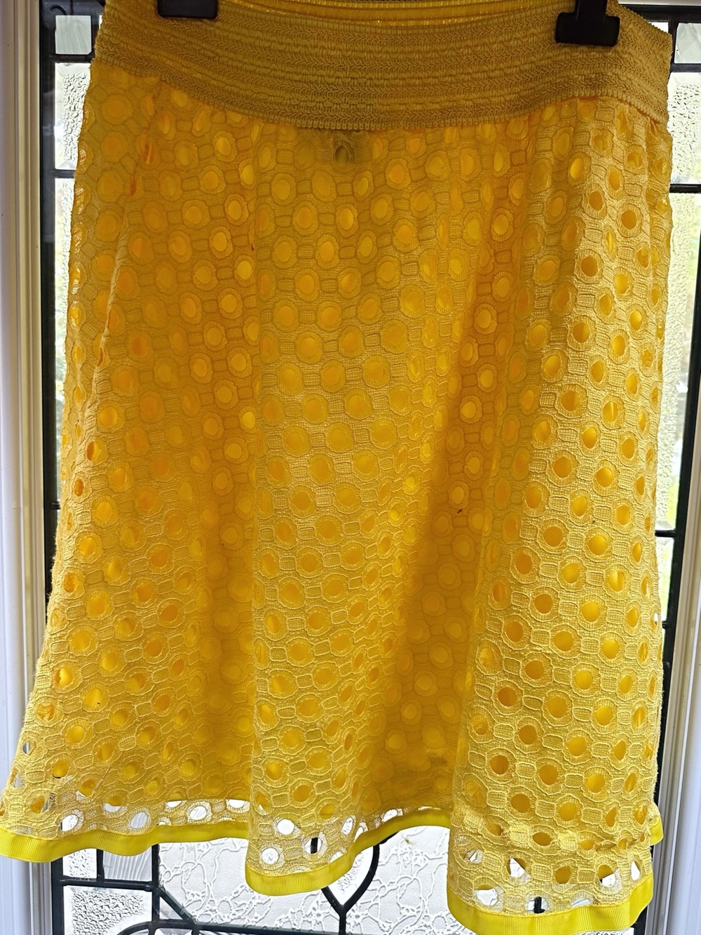 🆕 Metrowear Yellow Lace A-Line Skirt with Elastic Waist